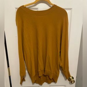 EUC LOFT mustard lightweight high low sweater